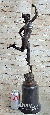 Grand Bronze Statue Mercury Hermes Art Figurine Fonte Figurine Grec Mythologie