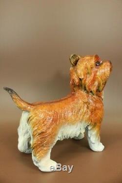 Grand Bronze Terrier Écossais Statue Art Déco Garden Yard Sculpture Figurine