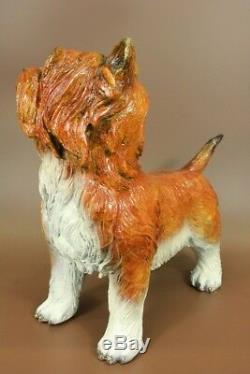 Grand Bronze Terrier Écossais Statue Art Déco Garden Yard Sculpture Figurine