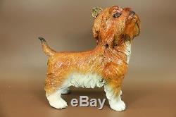 Grand Bronze Terrier Écossais Statue Art Déco Garden Yard Sculpture Figurine