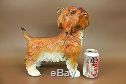 Grand Bronze Terrier Écossais Statue Art Déco Garden Yard Sculpture Figurine