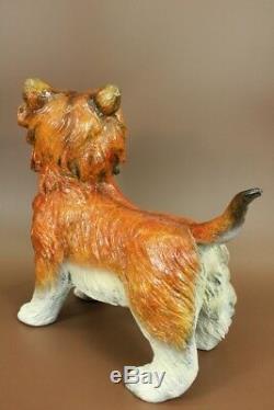 Grand Bronze Terrier Écossais Statue Art Déco Garden Yard Sculpture Figurine