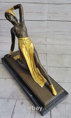 Grand Dimitri Chiparus Danseuse Art Déco Bronze Sculpture Marbre Base Art