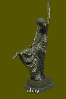 Grand Dimitri Chiparus Danseuse Art Déco Bronze Sculpture Marbre Base LR