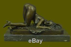 Grand Érotique Nu Femme Bronze Sculpture Nue Figurine Figurine Érotique Art Déco