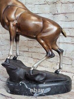 Grand Marius Bronze Élan Cerf Art Sculpture Éruption Solde Décor Cabine