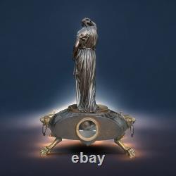 Grande Pendule En Bronze Par Aimé Millet, Flora Sculpture Art Nouveau XIXe