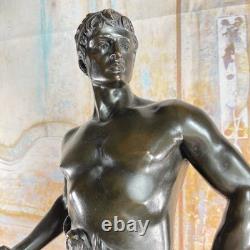 Grande Statue d'Art Ancienne en Bronze Signée MAURICE CONSTANT 60 Cm Le FORGERON