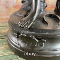Grande Statue d'Art Ancienne en Bronze Signée MAURICE CONSTANT 60 Cm Le FORGERON