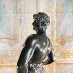 Grande Statue d'Art Ancienne en Bronze Signée MAURICE CONSTANT 60 Cm Le FORGERON