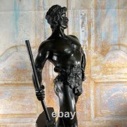 Grande Statue d'Art Ancienne en Bronze Signée MAURICE CONSTANT 60 Cm Le FORGERON