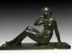 Grande Sculpture En Bronze La Baigneuse Par Jean Ortis époque Art Déco 1925