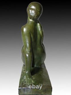 Grande sculpture en bronze La baigneuse par Jean ORTIS époque Art Déco 1925