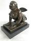 Grec Sphinx Bronze Sculpture Statue Figurine Art Déco'lost' Cire Par Botero