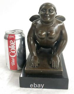 Grec Sphinx Bronze Sculpture Statue Figurine Art Déco'Lost' Cire Par Botero