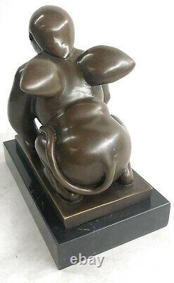 Grec Sphinx Bronze Sculpture Statue Figurine Art Déco'Lost' Cire Par Botero