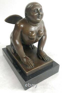 Grec Sphinx Bronze Sculpture Statue Figurine Art Déco'Lost' Cire Par Botero