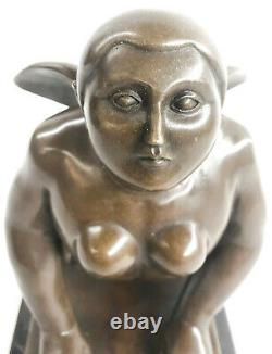 Grec Sphinx Bronze Sculpture Statue Figurine Art Déco'Lost' Cire Par Botero