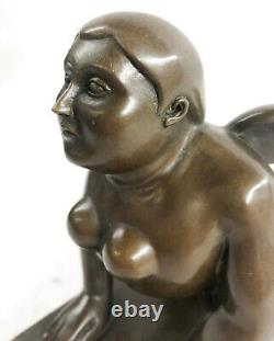 Grec Sphinx Bronze Sculpture Statue Figurine Art Déco'Lost' Cire Par Botero