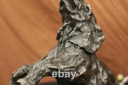 Happy Éléphant Bronze Sculpture Statue Art Décor Marbre Base Domestique Deco