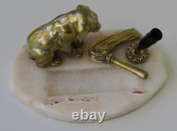 Henri PAYEN (1894-1933) Sculpture Bronze Chiot Porte Stylo Art Déco ca 1920