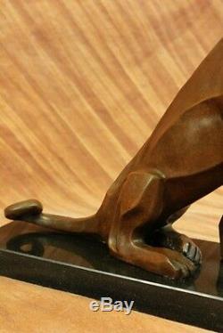 Henry Moore Art Moderne Abstrait Couguar Panthère Jaguar Lion Bronze Sculpture