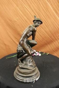 Hermes Mercure Romain Messager God Statue Bronze Sculpture Fonte Art Déco