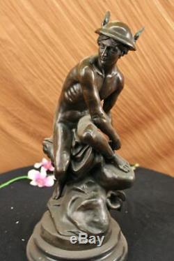 Hermes Mercure Romain Messager God Statue Bronze Sculpture Fonte Art Déco
