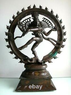 Important bronze Shiva Nataraja Inde 50cm Old large indian art sculpture XIX