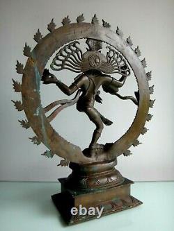 Important bronze Shiva Nataraja Inde 50cm Old large indian art sculpture XIX