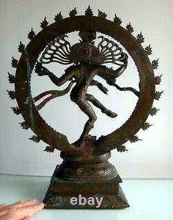 Important bronze Shiva Nataraja Inde 50cm Old large indian art sculpture XIX