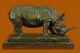 Incroyablement Détaillé Rhinocéros Bronze/noir Rhino Art Déco Faune Sculpture