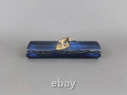 JEAN PIERRE BALDINI bronze box, Vintage 1990s, Blue & gold sculpture, French art