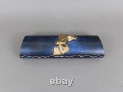 JEAN PIERRE BALDINI bronze box, Vintage 1990s, Blue & gold sculpture, French art