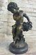 Jardin Sculpture Chérubin Ange Collectionneur Art Cupidon Bronze Statue Cadeau