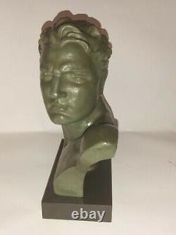 Jean Mermoz Art Deco Bronze Aviator Sculpture Signed