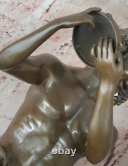 Jeune Homme Happily Dansant Bronze Figurine par Duret Art Sculpture Statue