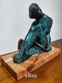 Juan De Avalos (1911-2006) Sculpture En Bronze Art Déco Femme Nue 20ème Siècle