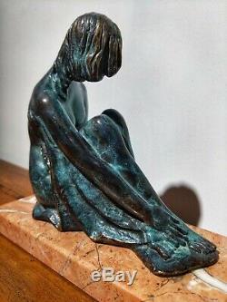 Juan De Avalos (1911-2006) Sculpture En Bronze Art Déco Femme Nue 20ème Siècle