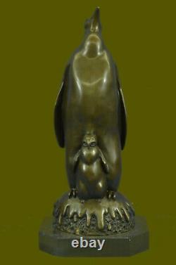 Jungle Pingouin Oiseau Fait Art Moderne Bronze Sculpture Statue Figurine Solde