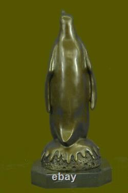 Jungle Pingouin Oiseau Fait Art Moderne Bronze Sculpture Statue Figurine Solde