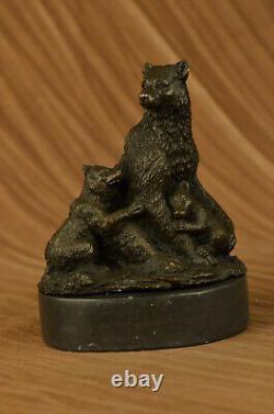 Kodiak Grizzly Noir Bear Vie Sauvage Art Bronze Marbre Sculpture Statue Deal