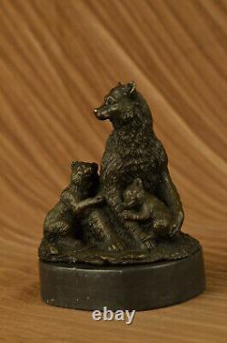 Kodiak Grizzly Noir Bear Vie Sauvage Art Bronze Marbre Sculpture Statue Deal