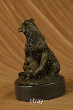 Kodiak Grizzly Noir Bear Vie Sauvage Art Bronze Marbre Sculpture Statue Deal