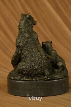 Kodiak Grizzly Noir Bear Vie Sauvage Art Bronze Marbre Sculpture Statue Deal