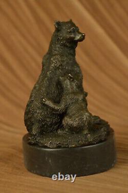 Kodiak Grizzly Noir Bear Vie Sauvage Art Bronze Marbre Sculpture Statue Deal