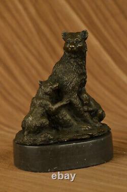 Kodiak Grizzly Noir Bear Vie Sauvage Art Bronze Marbre Sculpture Statue Deal