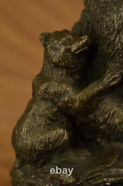 Kodiak Grizzly Noir Bear Vie Sauvage Art Bronze Marbre Sculpture Statue Deal