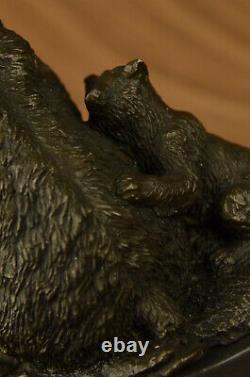 Kodiak Grizzly Noir Bear Vie Sauvage Art Bronze Marbre Sculpture Statue Deal