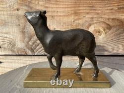 L. VANDAMME Paris Sculpture Bronze Chèvre Mouton Art Deco Design 1950 Lalanne